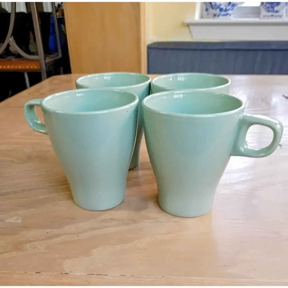 IKEA Fargrik Seafoam Green Coffee Mug Set of Four 8oz Capacity 4